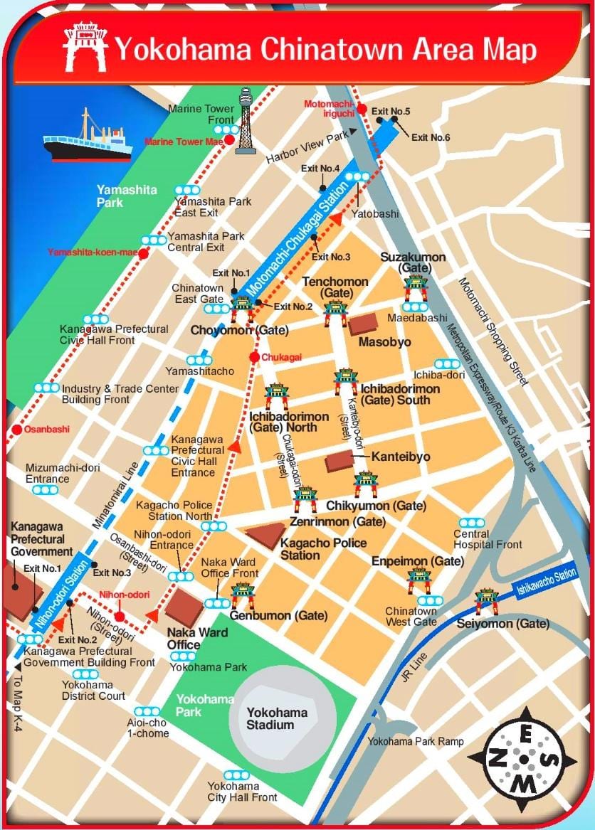karta över Yokohama och Tokyo