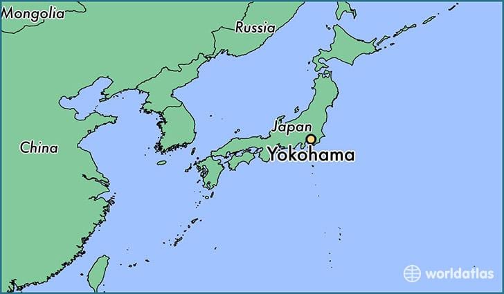 Karta över Yokohama på