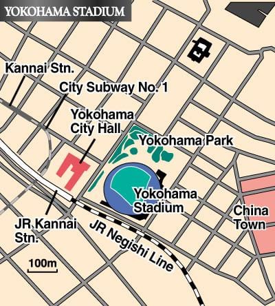 Karta över Yokohama-stadion