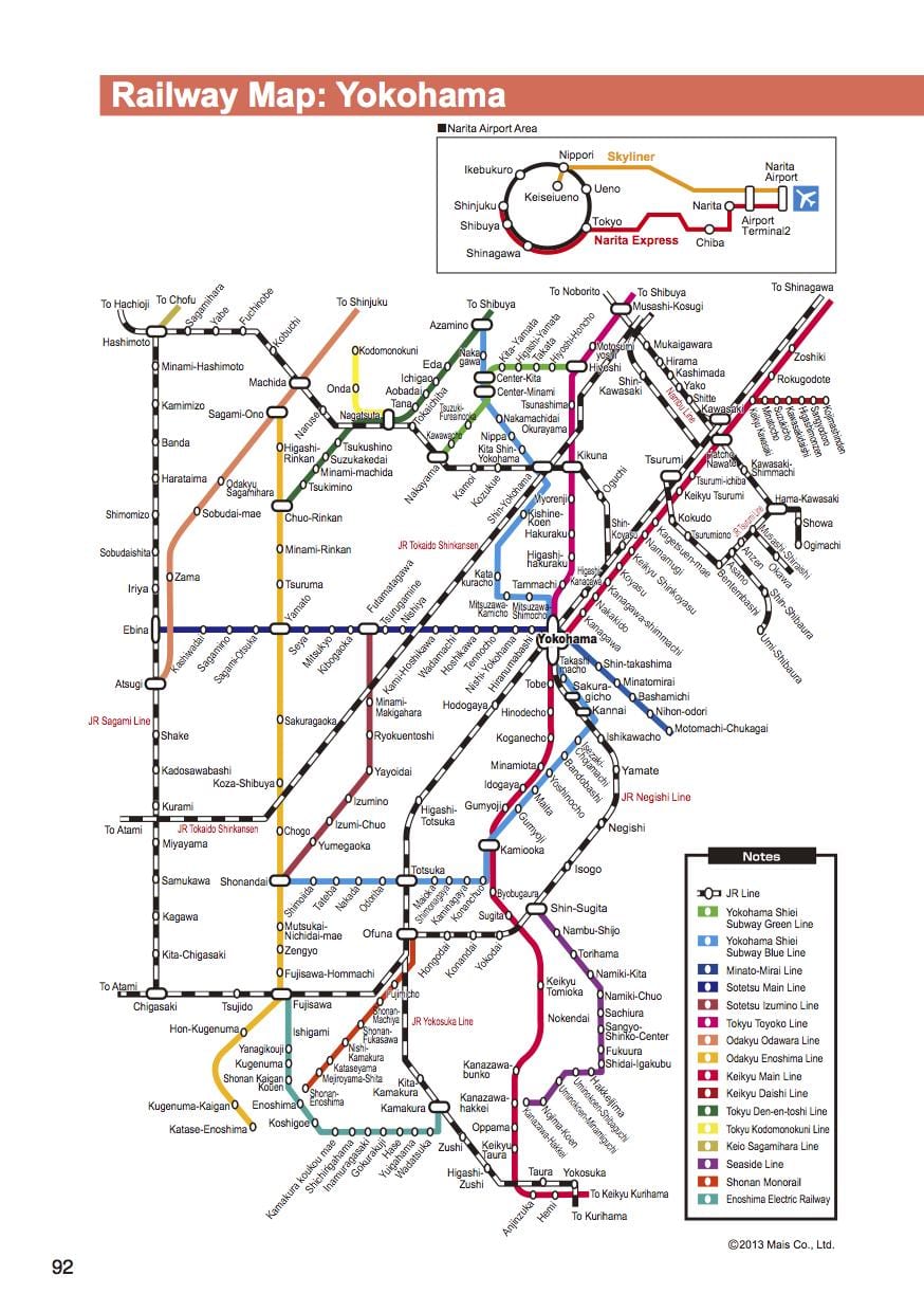 Yokohama järnväg karta