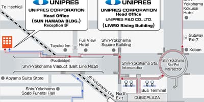 Karta över shin Yokohama